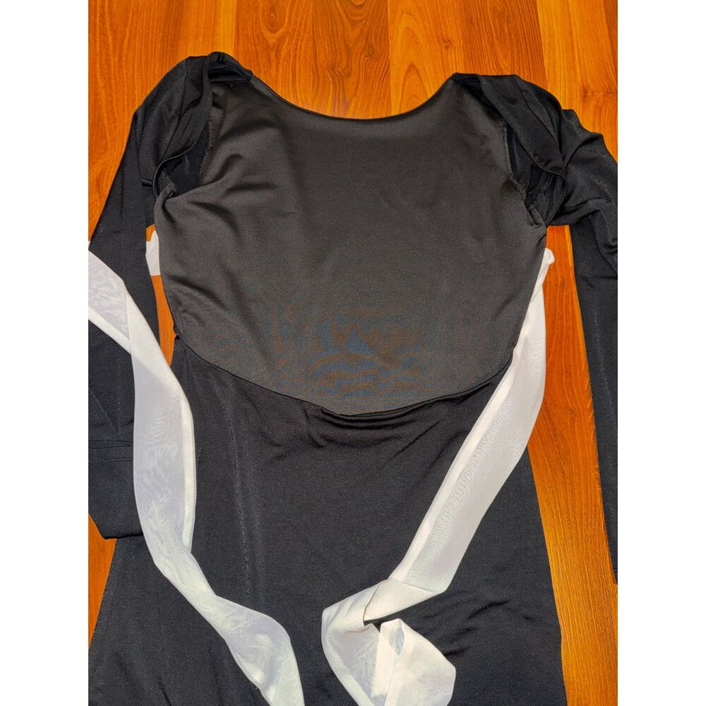 REVOLVE More to Come Nicky Mini Open Back Black Dress with White Bow - Picture 4 of 5